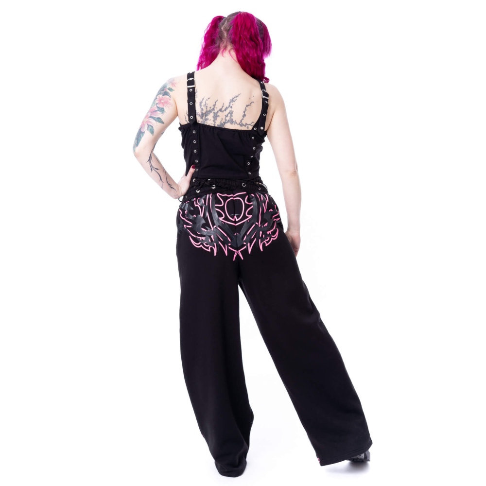 Heartless - Thornchant Dames joggingbroek - Zwart/Roze